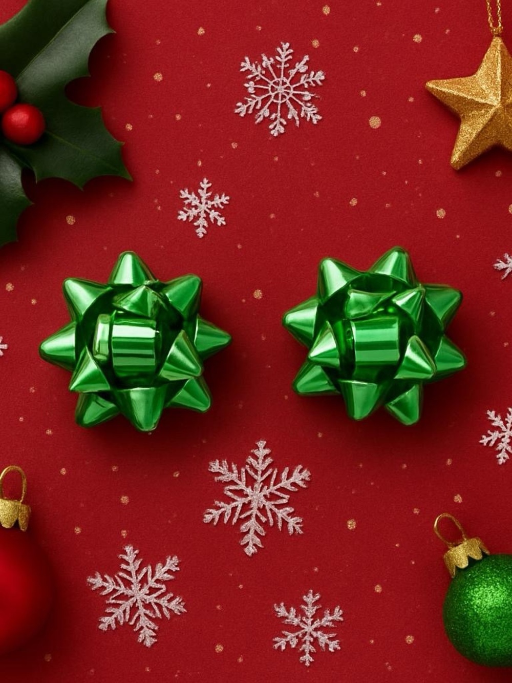 Green Bow Earrings